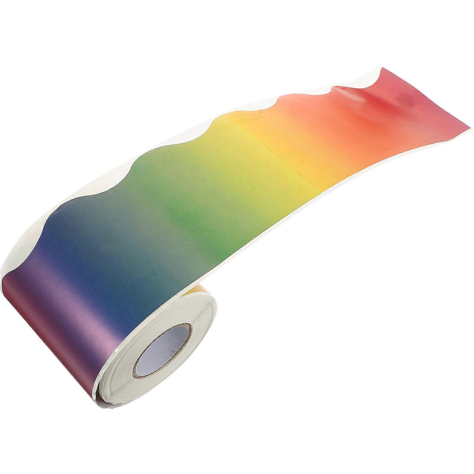 Colorful Bulletin Board Border Sticker for DIY Projects Removable Paper 1 Roll .8 in