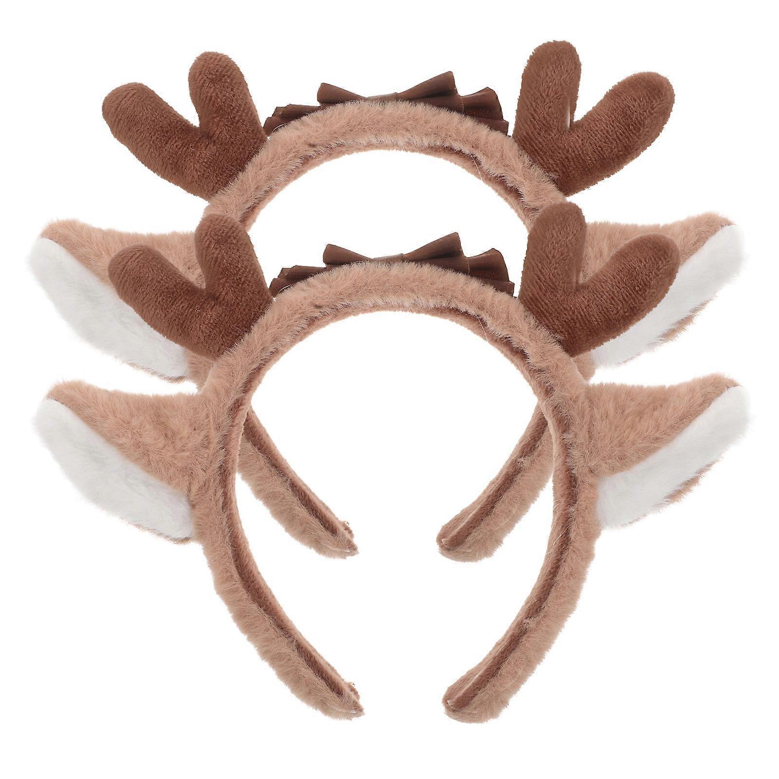 Adorable Deer Antlers Headband For Stage Performances With Unique Styling And Comfortable Fit Designed For Festive Events 2Pcs