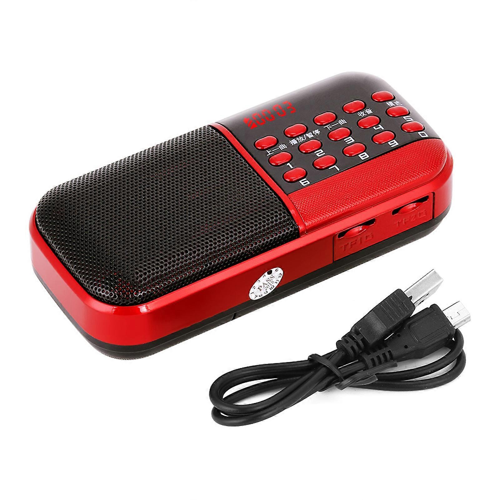 Memory Card Music Mini Speaker Radio 87.5‑108MHz FM Stations Noise Cancelling Digital FM Radio