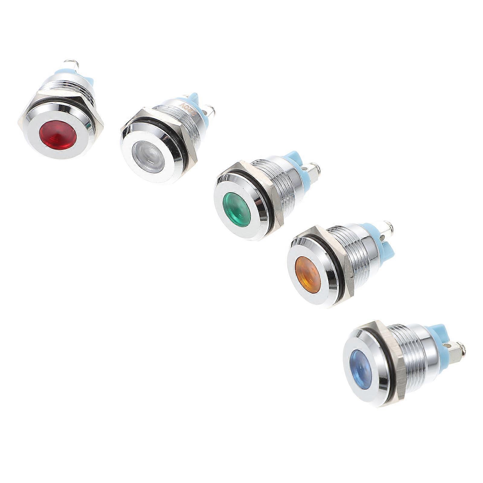 Miniature Indicator Light 5Pcs Bright Waterproof For Security Lighting In Night Travel With Durable Metal Construction