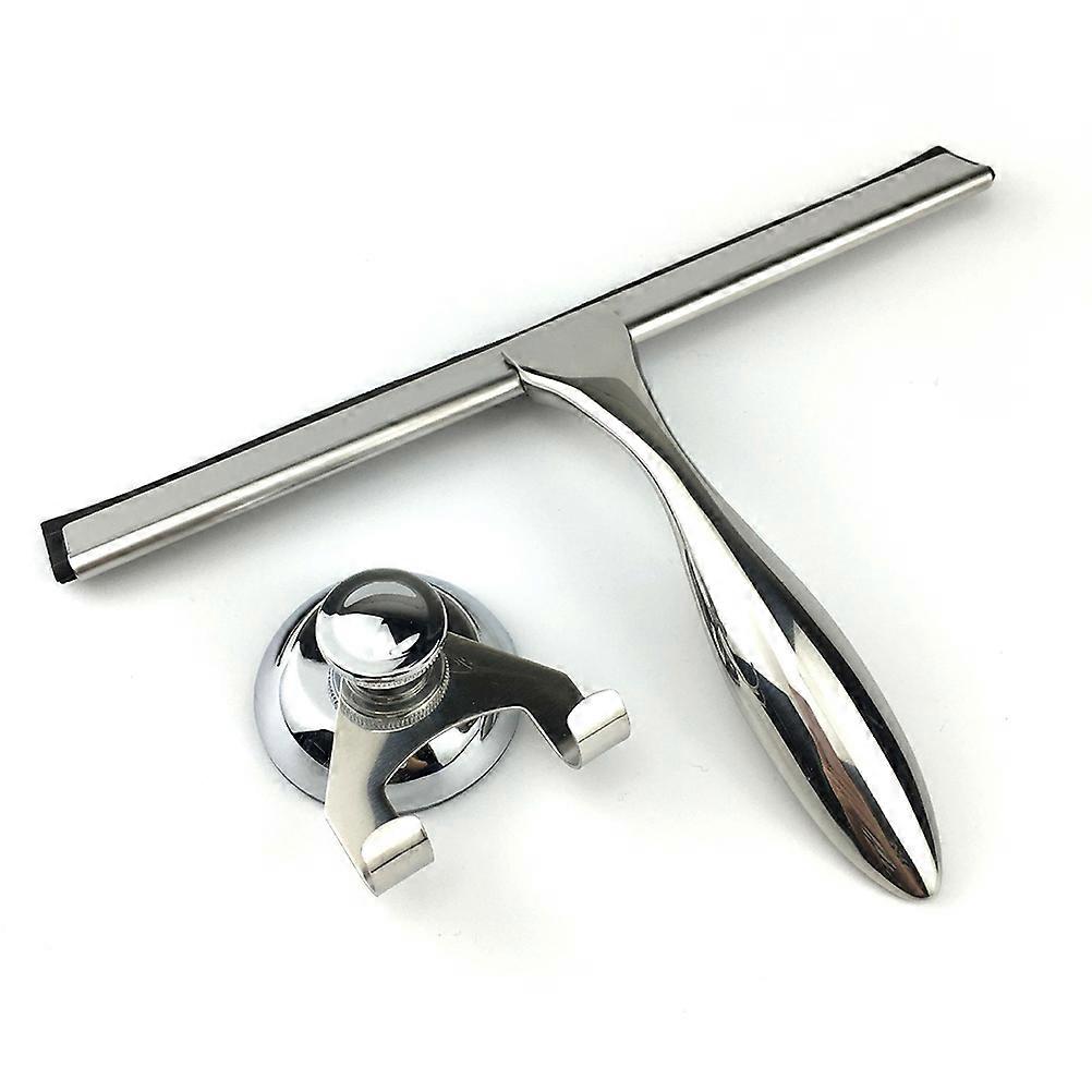 Shower Squeegee with Stainless Steel Handle and High Grade Rubber for Home Use Silver 1pc