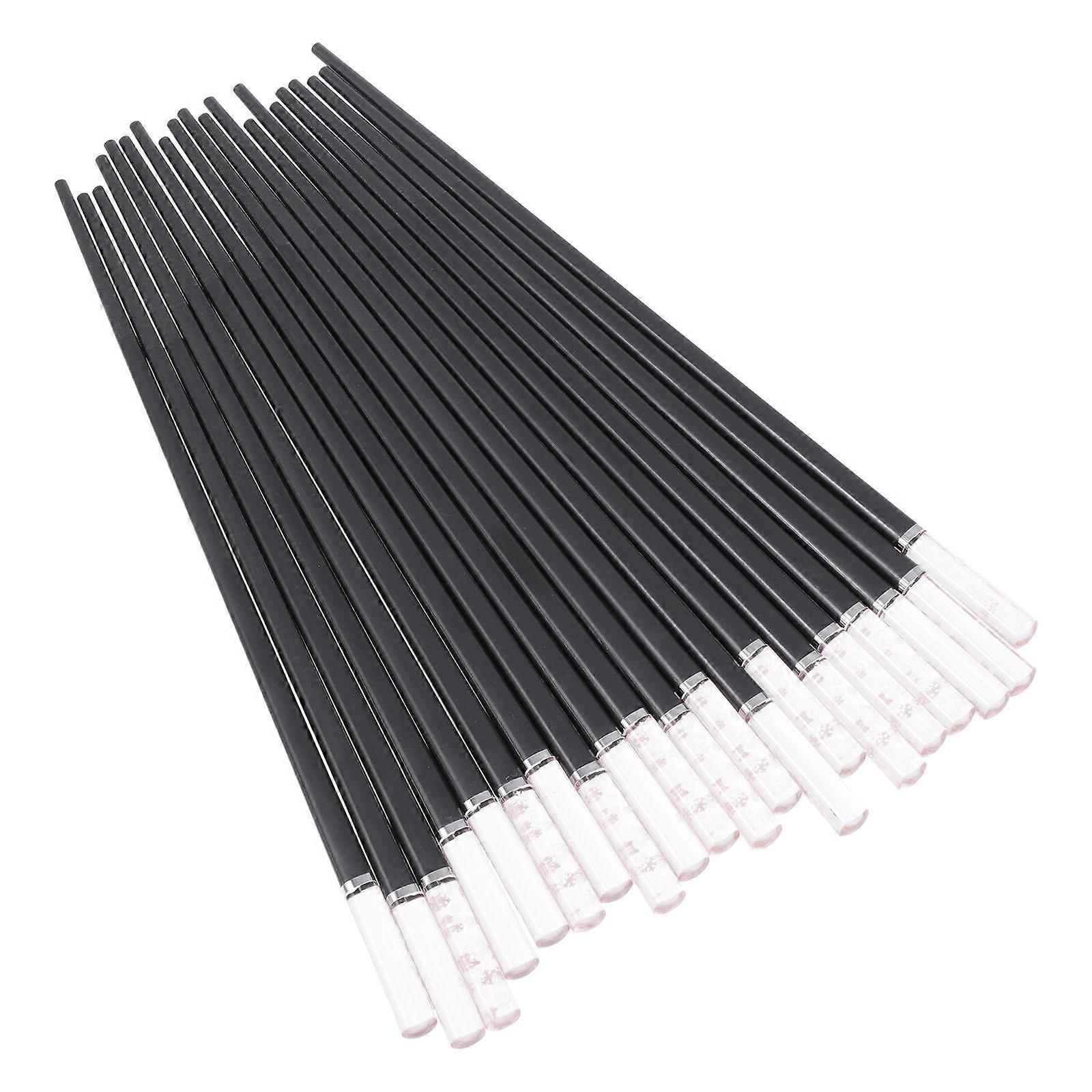 10 Pairs Reusable Black Chopsticks With Non-Slip Design For Children Adults 24X1X1CM