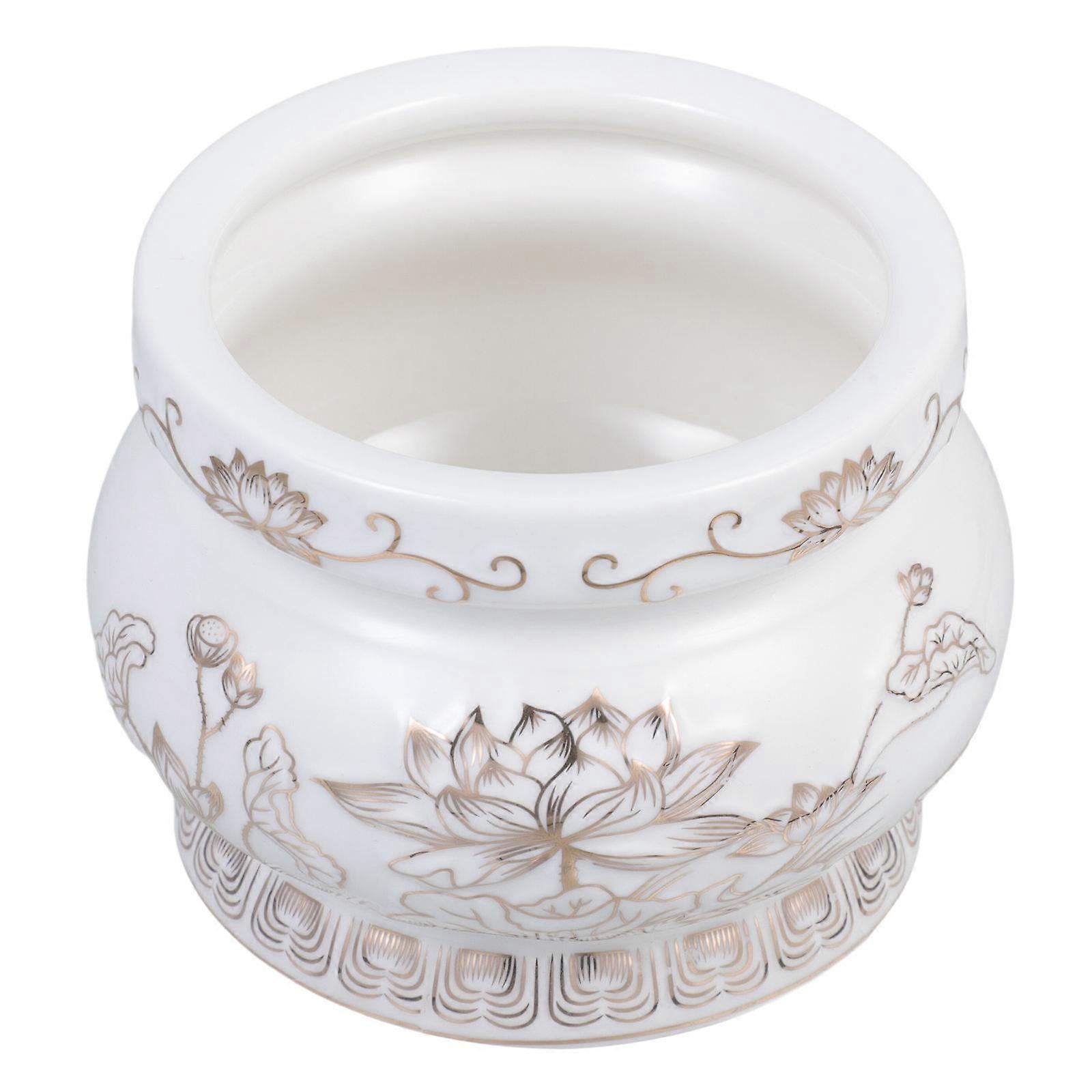 Lotus Ceramic Incense Burner For Study Bedroom Yoga Studio Stress Relief Function 1Set