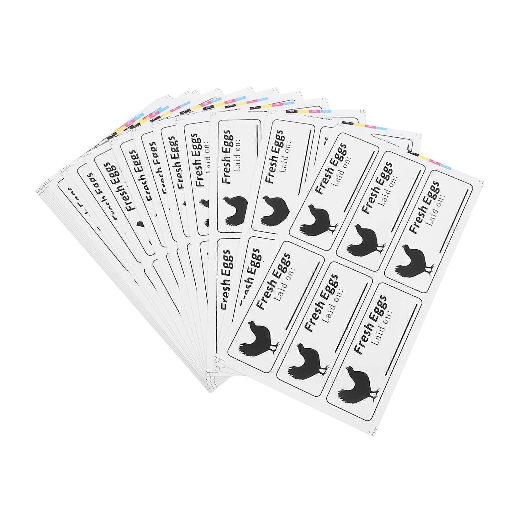 40 Sheets Egg Stickers Self-Adhesive Labels for Fresh Eggs with Production Date for Farms and Stalls Durable and Safe