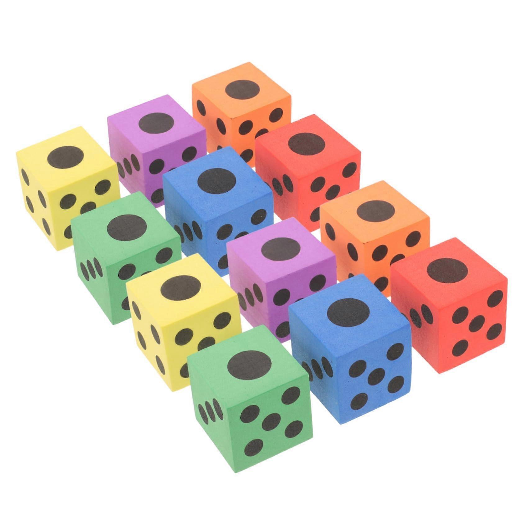 Pack of 12 Dice Mass Toy RPG Cubes Puzzle Toy Brain Toy Large Foam Cube Game Cube Small Foam Cube Empty Cube Toy Cube Game Dice