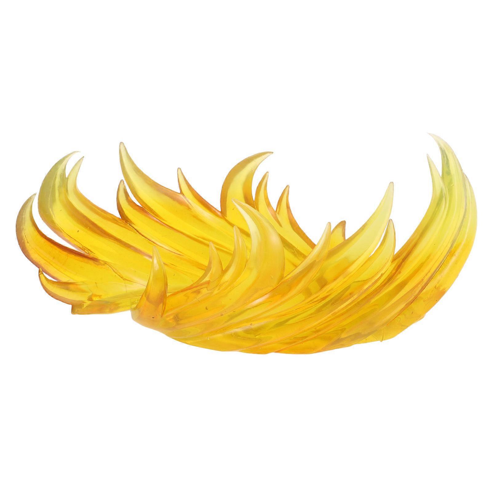 Anime Style Action Figure Flame Effects Display Enhancement Model Presentation Yellow 1Pack