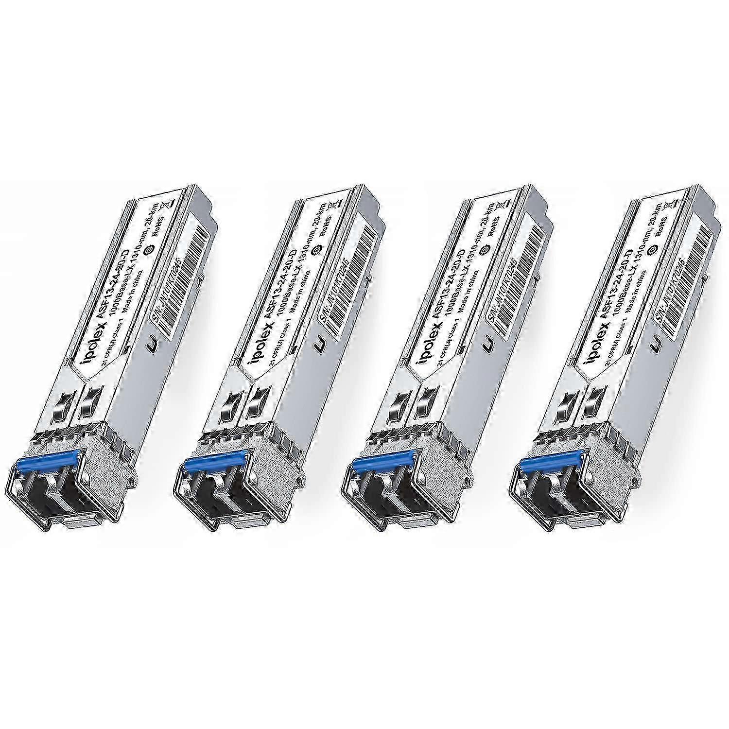 4-Pack πομποδέκτης LC SFP μονής λειτουργίας 1000Base-LX/LH συμβατός με ορισμένες μάρκες 1310nm SMF έως 20km