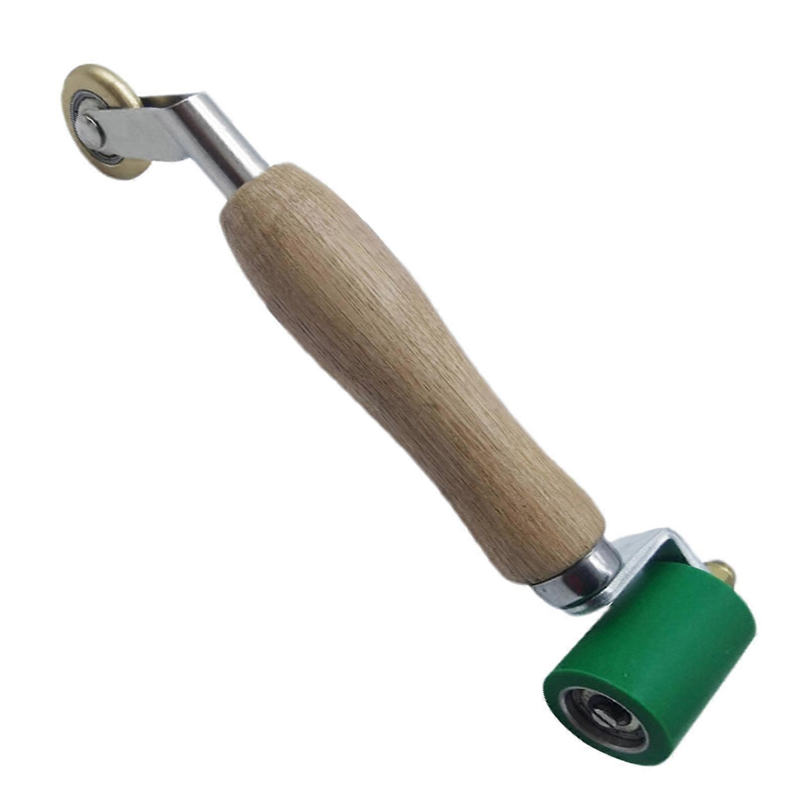 Seam roller for roof coverings – High-temperature resistant silicone seam roller with double head and wooden handle for roof repairs and sealing