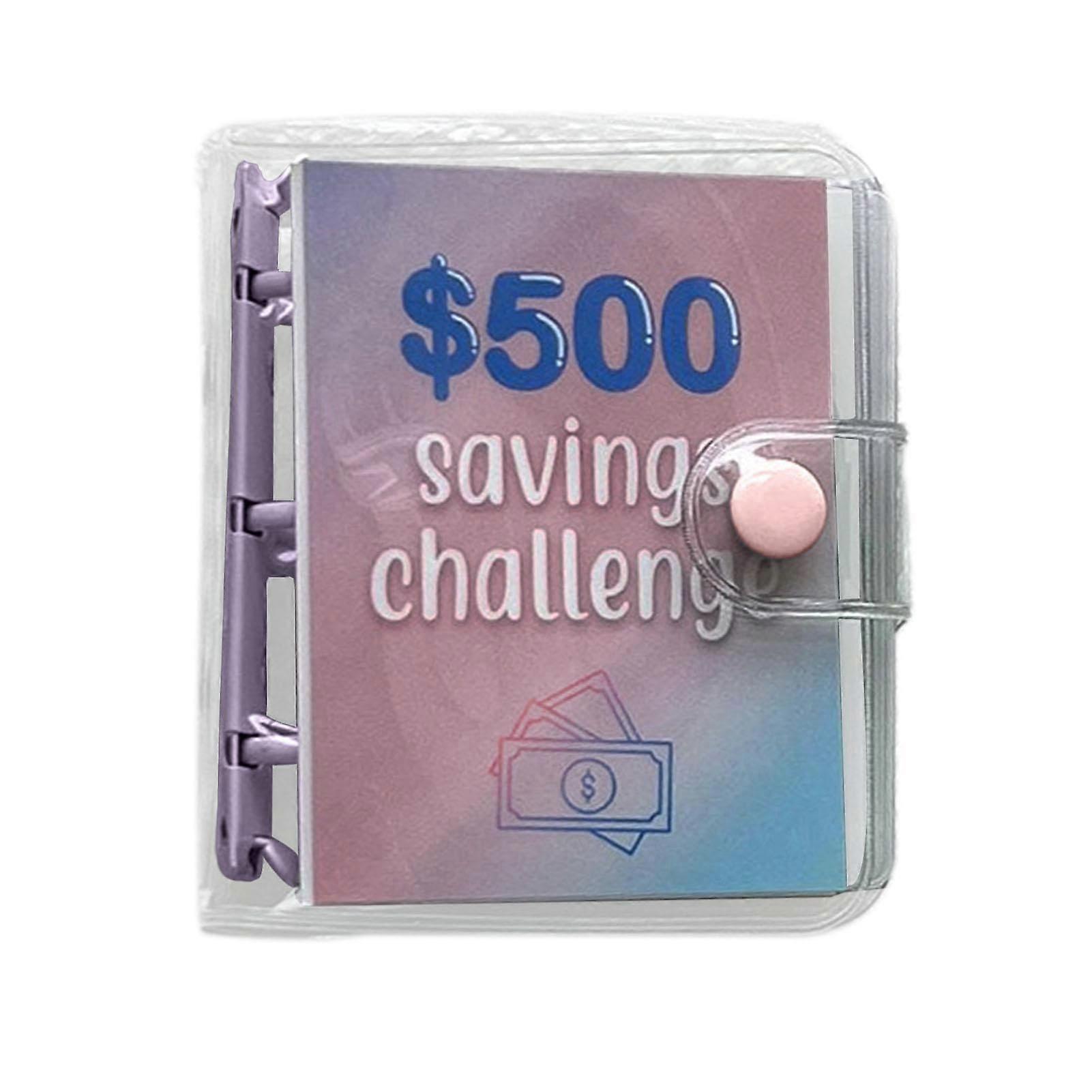 Money Saving Notebook - Waterproof PVC Money Binder Organizer, Portable Budget Folder with Button Closure, 4 x 3.5 Inch