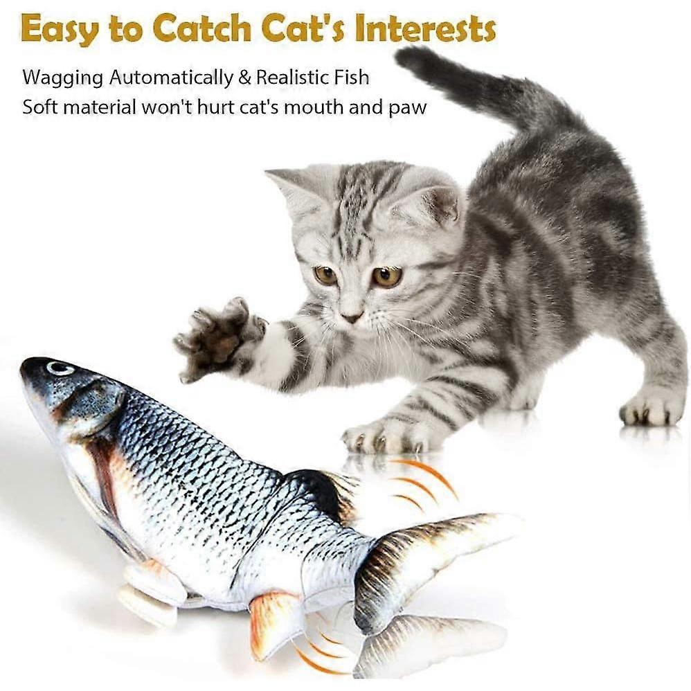 Electronic Fish Cat Toy with Catnip, USB Rechargeable and Washable