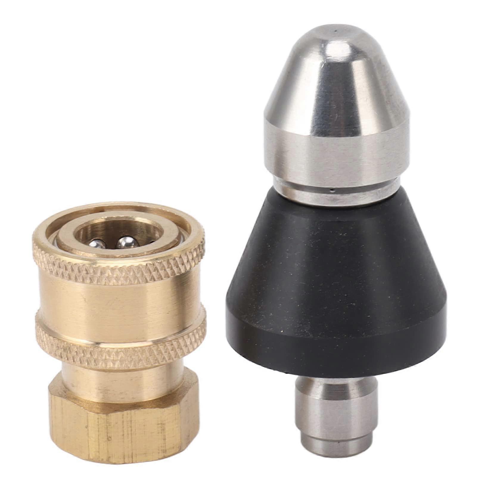 Premium Stainless Steel Pressure Sewer Jetter Nozzle Pipe Unclogger with Rear Hole Jetting and Arrow Connector