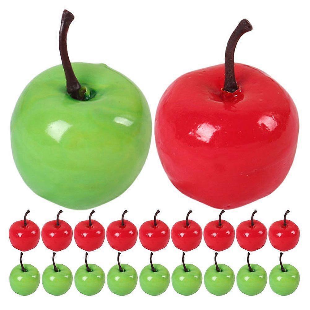 20pcs Artificial Apples Models Faux Foam Apples Decorations Shop Window Display Fake Apples