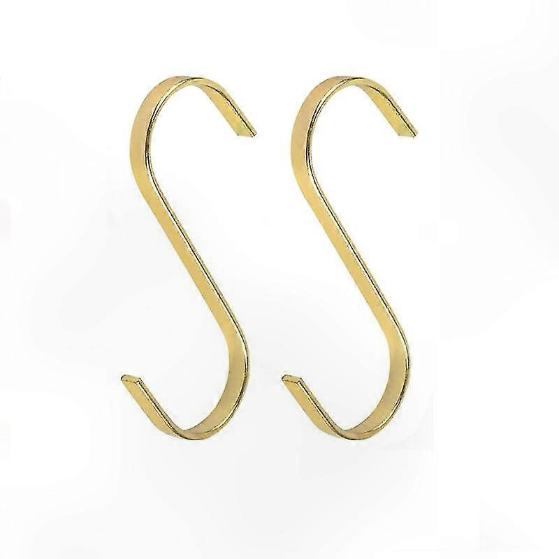 10pcs S-shaped Hanging Hooks,Metal Hooks,Metal Hanging Hooks,Multifunctional Hooks for Kitchen,Desk,Bathroom,Meat Hooks,Butcher Hooks，Gold