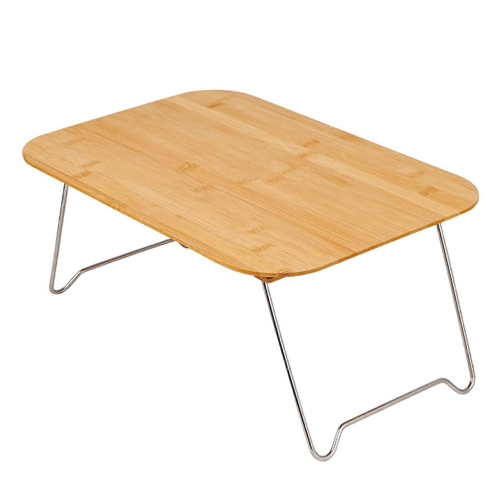 Foldable Camping Table - Portable Wooden Picnic Table for Outdoor Beach, Small Reading Desk for Garden, Balcony, Tailgating