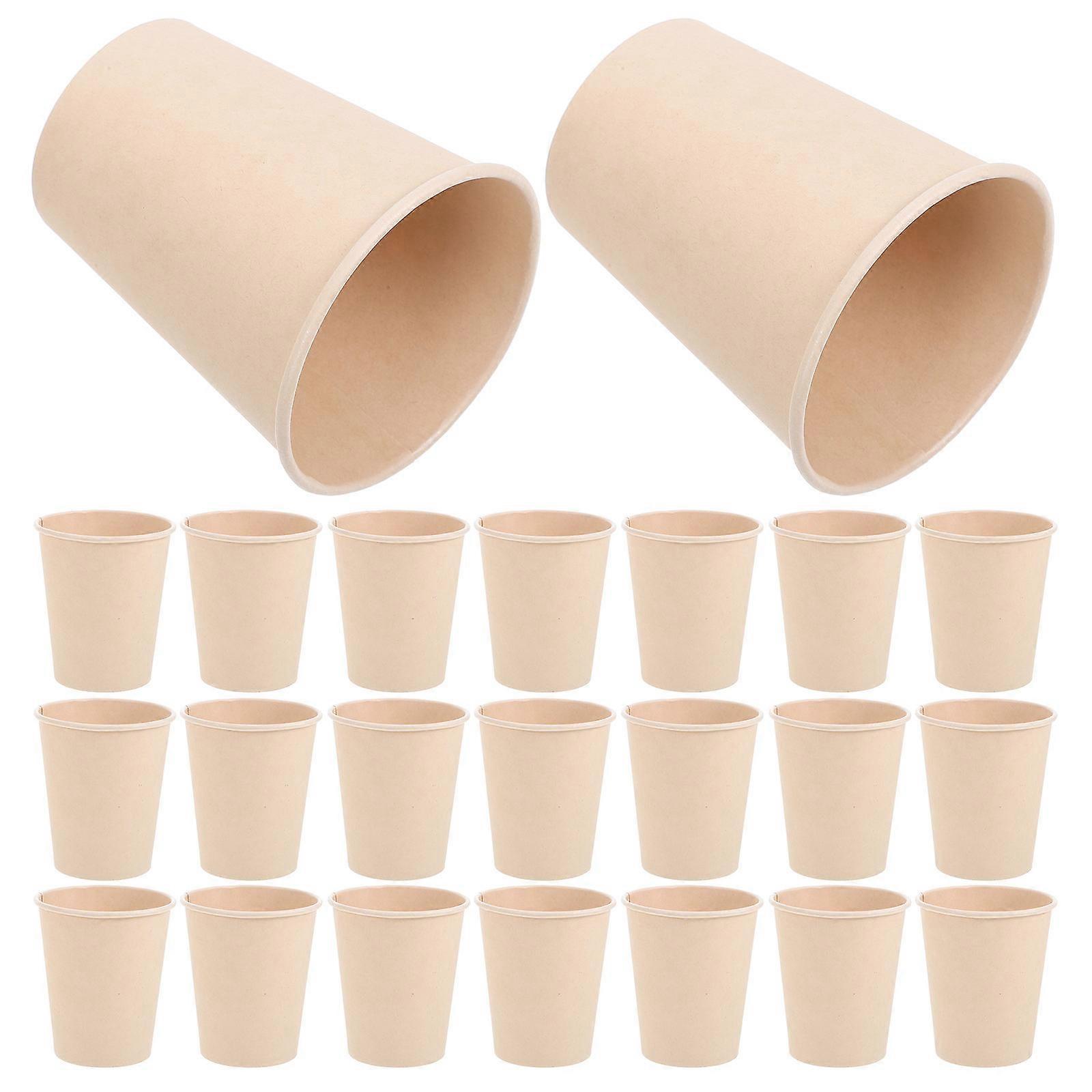 Disposable Paper Water Cups Thick Paper Material for Casual Get-Togethers Khaki Color Maintain Flavor 100Pcs