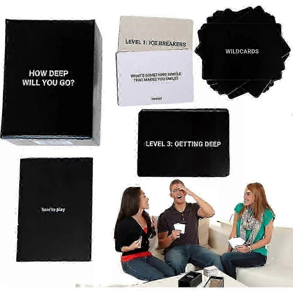 How Deep Will You Go? Questions Card Game, Deep Conversation Cards Game