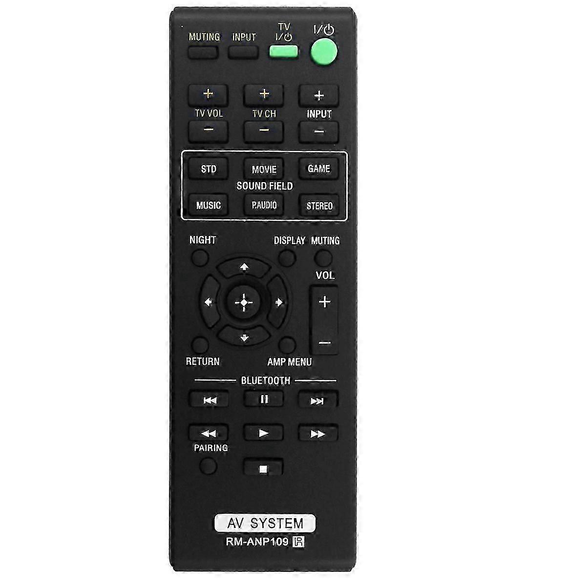 -ANP109 Replace Remote for Home Theater Sound AV System HT-CT260 HT-CT260C HT-CT260H HT-CT260HP HT-CT260W SACT260