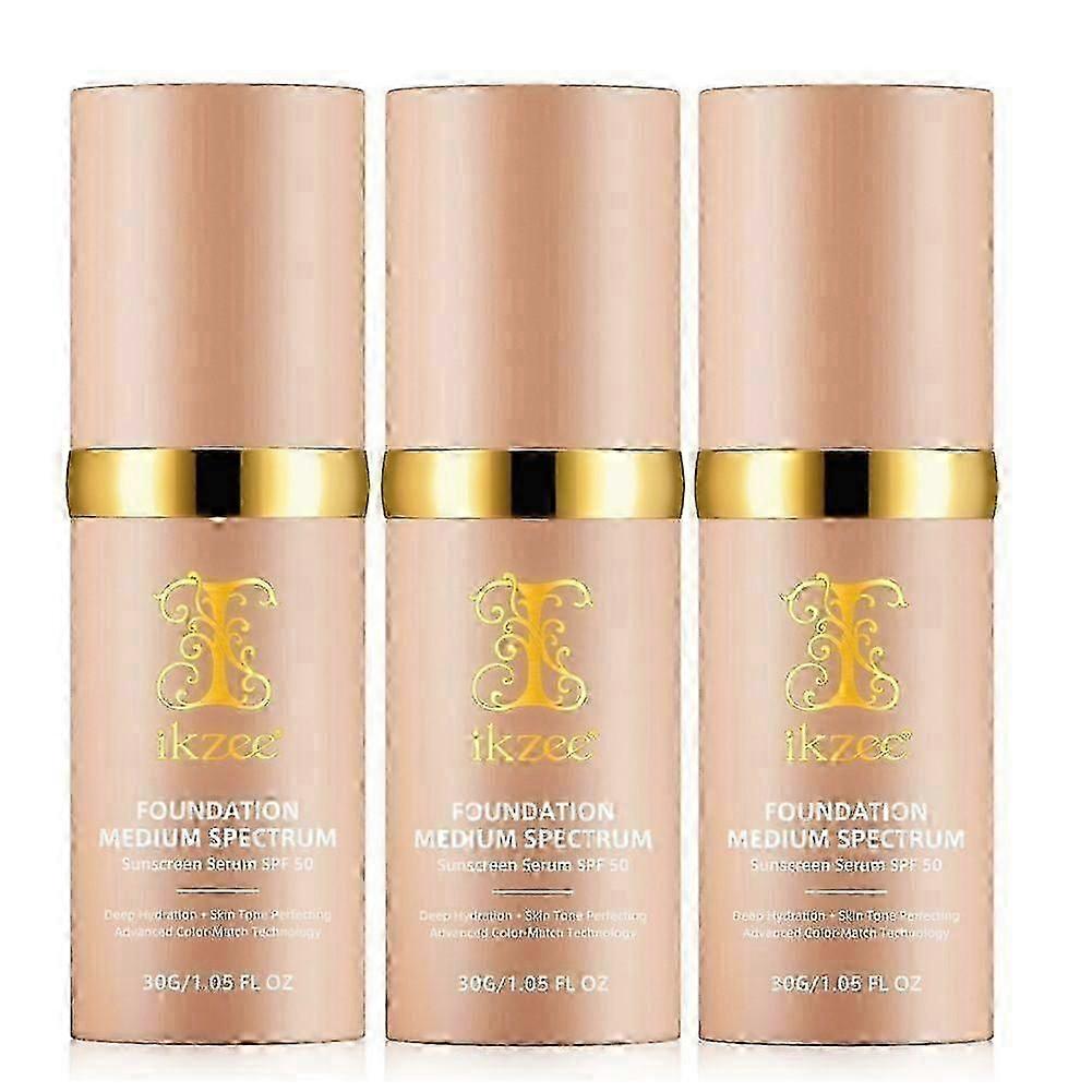 4 in 1 Foundation with SPF 50+, Hydrating Color Changing Foundation Longwearing & Waterproof, Medium Spectrum for Gym, Sport, Dancing