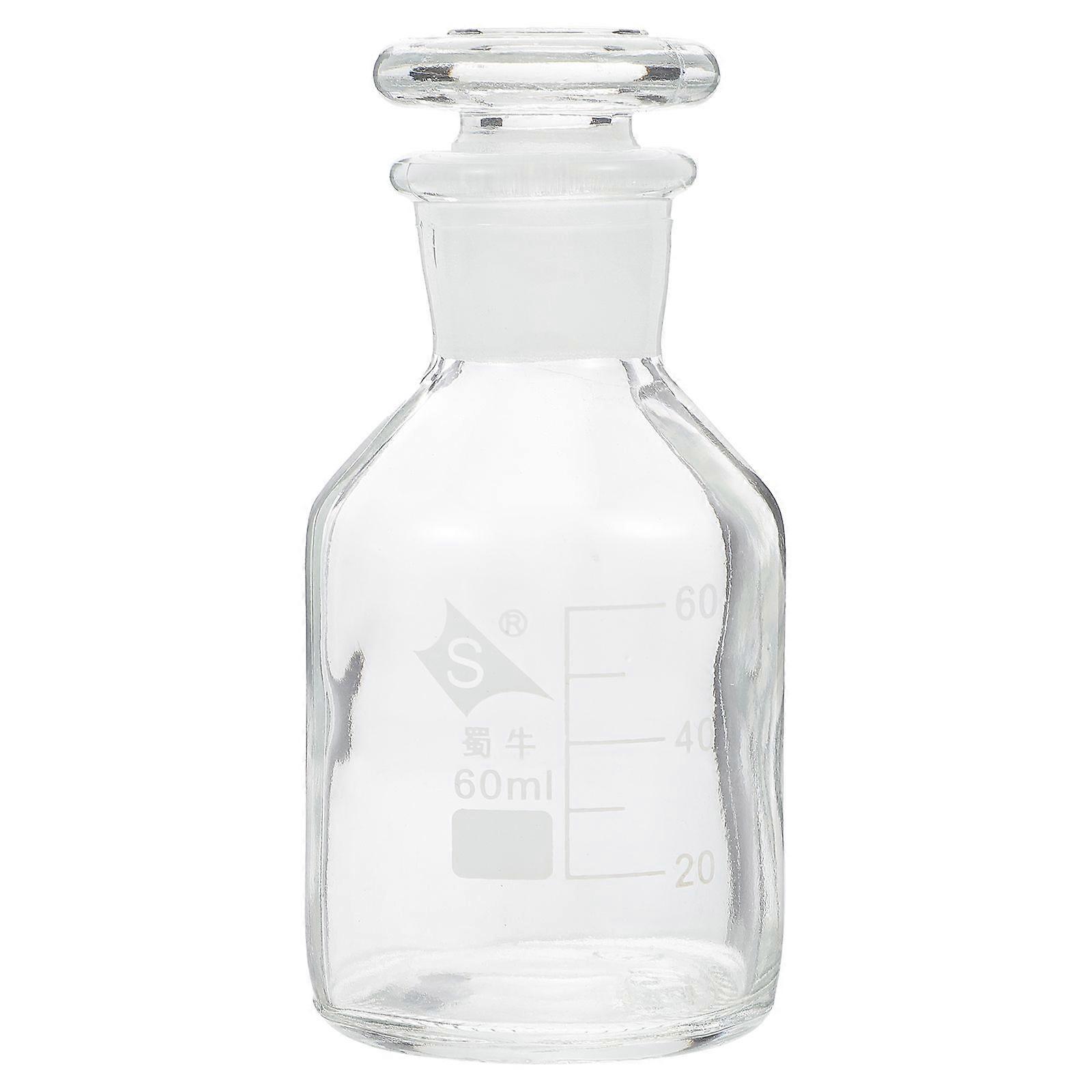1 flacon de réactif en verre à large ouverture pour laboratoire, flacon d'échantillon de chimie