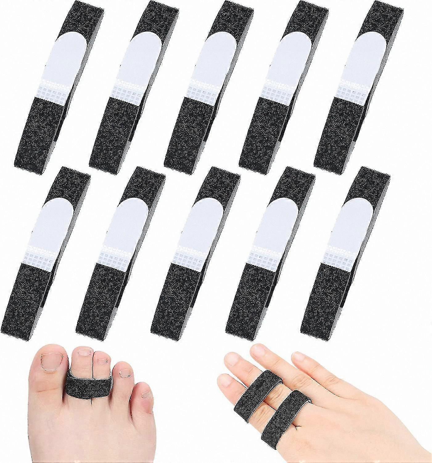 10-Pack Reusable Finger Straps, No-Slip Hook and Loop Fabric Wraps for Toe Support, Ideal for Broken Toes and Finger Splints