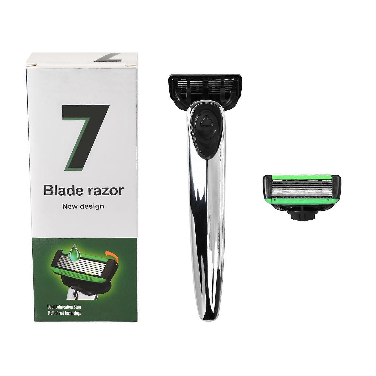 Razor 1 Shaving Razor Handle, 3 Razor Blades, 6Layer Blades With Lubrication Strip, Men's Manual Razor Gift For Men