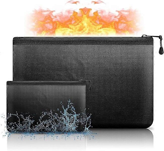 Fireproof document bags with multiple size combinations can hold cash and documents