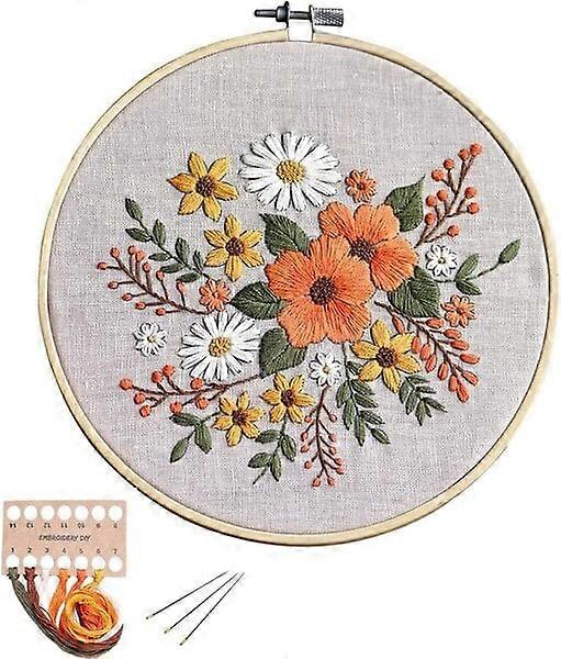 Embroidery kit, including classic cotton vest and tools, with washable patterns