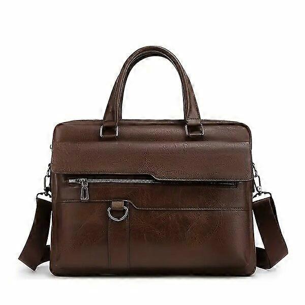 Men's briefcase, made of PU material, with adjustable shoulder strap