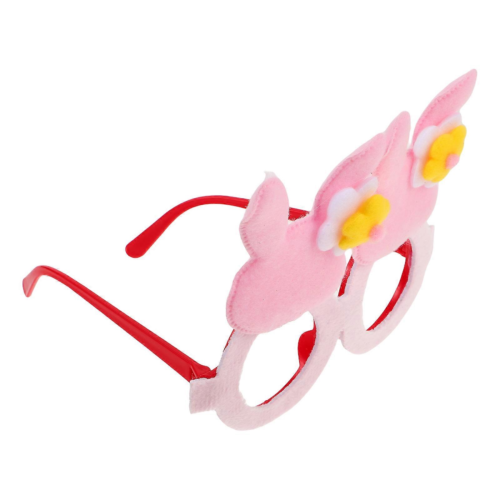 Easter Glasses Bunny Frames for Party Pink Plastic Felt Novelty Eyewear