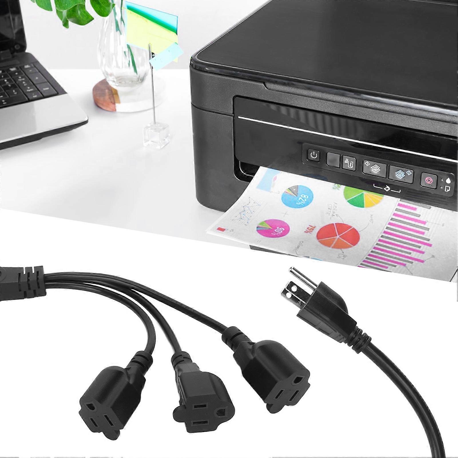 1 to 3 Outlet Power Splitter Cord 16AWG 3 Prong Indoor Power Strip for Computers Monitors Printers  100‑240V