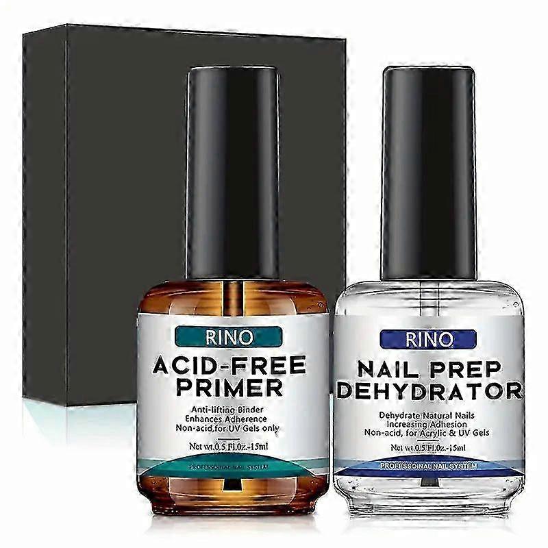 Professional Natural Nail Prep Dehydrate and Acid-Free Primer, Dehydrator for Acrylic and Gel Nail Polish, Non Acid Primer for UV Gels Fast Dry Superi