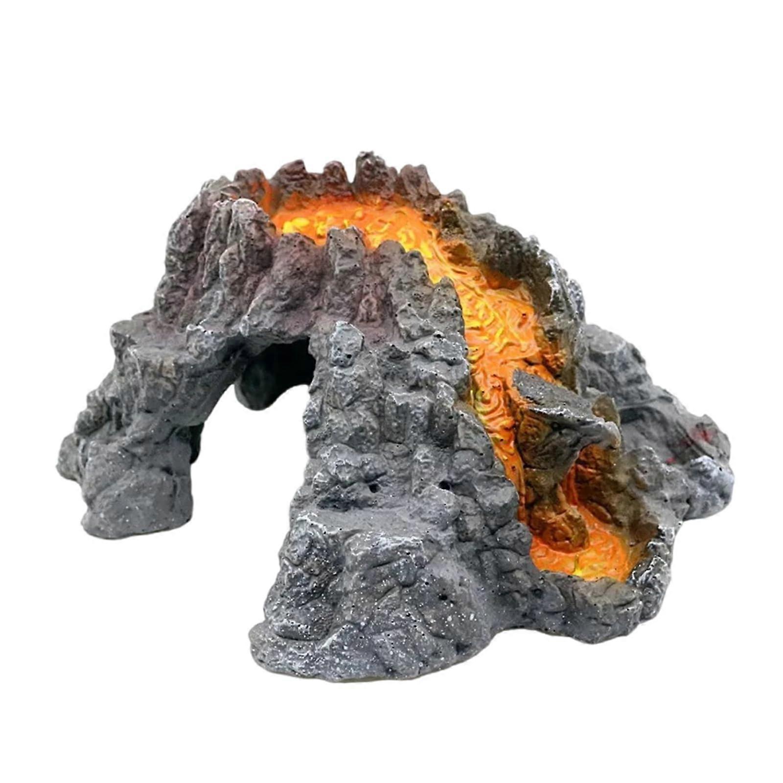 Aquariums Terrapins Turtle Habitat With Basking Platform Volcanic Cave Decor Landscaping Reptile Hideouts