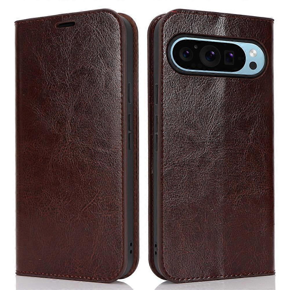 Compatible For Google Pixel 9 Pro Phone Wallet Case Crazy Horse Texture Split Leather Stand Cover