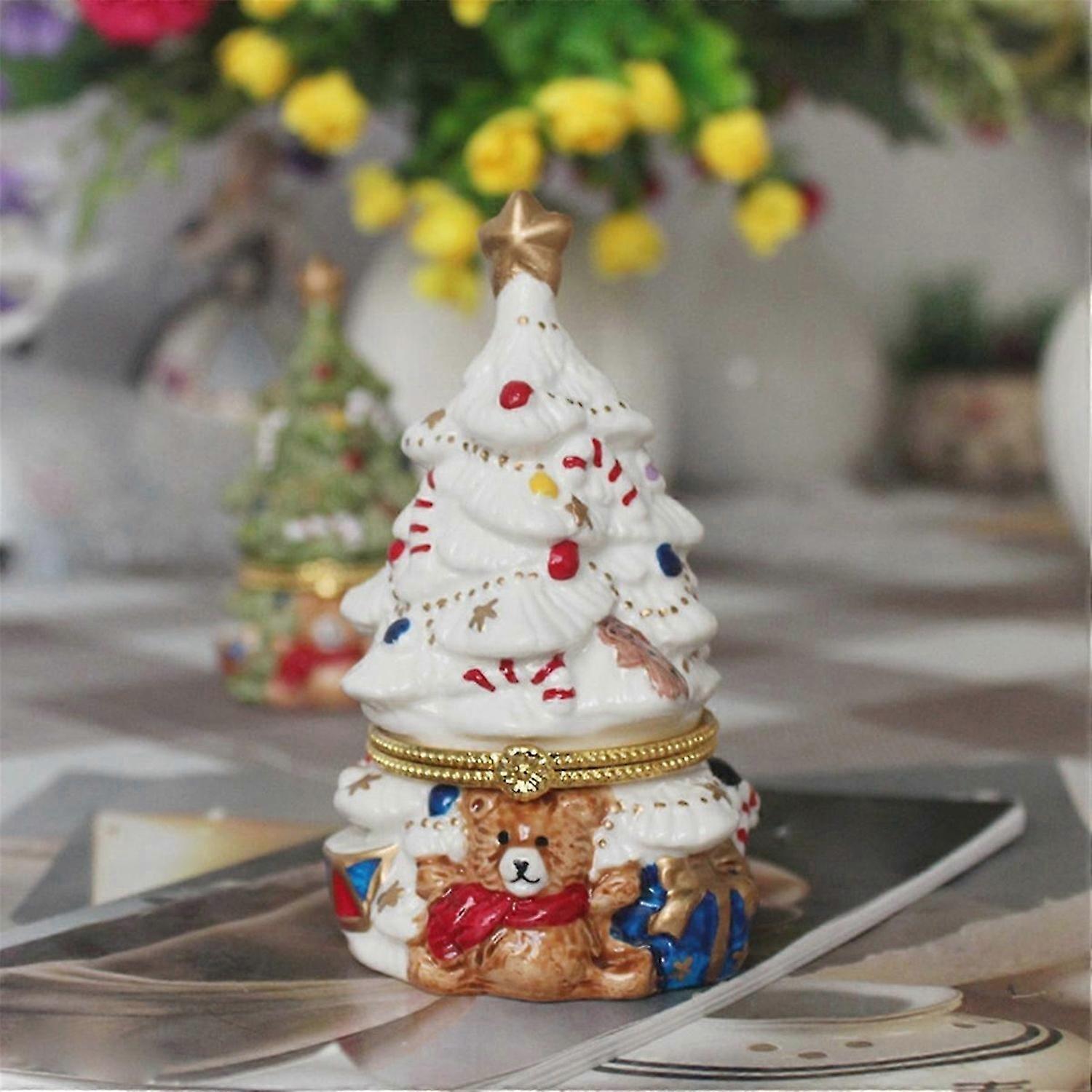 Green Trinket Box Ornaments Xmas- Box Ring Holder
