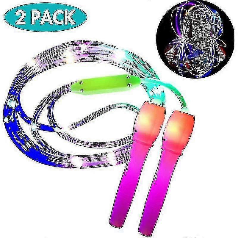 2025 Set Of 2 Led Jump Ropes, Adjustable Length And Three Light Modes Skipping Rope For Kids, Light Show, Fitness