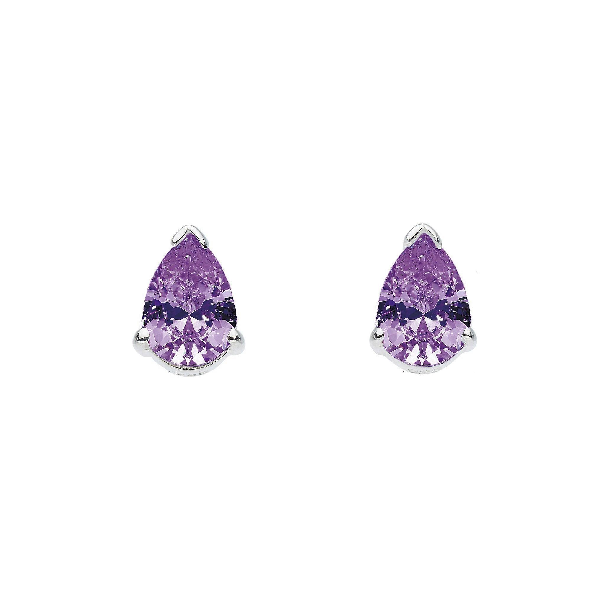 Dew Amethyst Teardrop Stud Earrings 32923AM