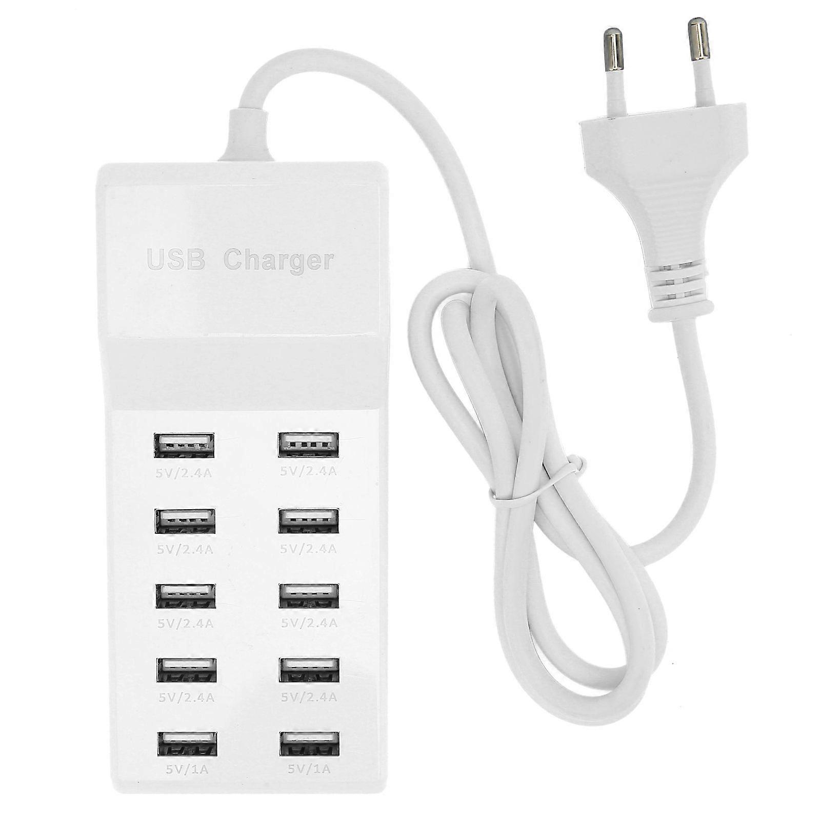 USB Charging Station 10Port Wall Power Smart Charger for Multiple Devices