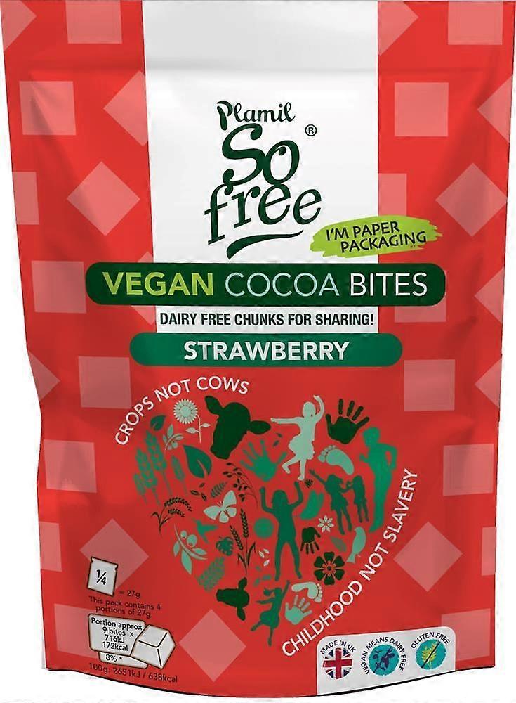 Plamil Vegan Strawberry White Cocoa Bites 108g - 7 Pack