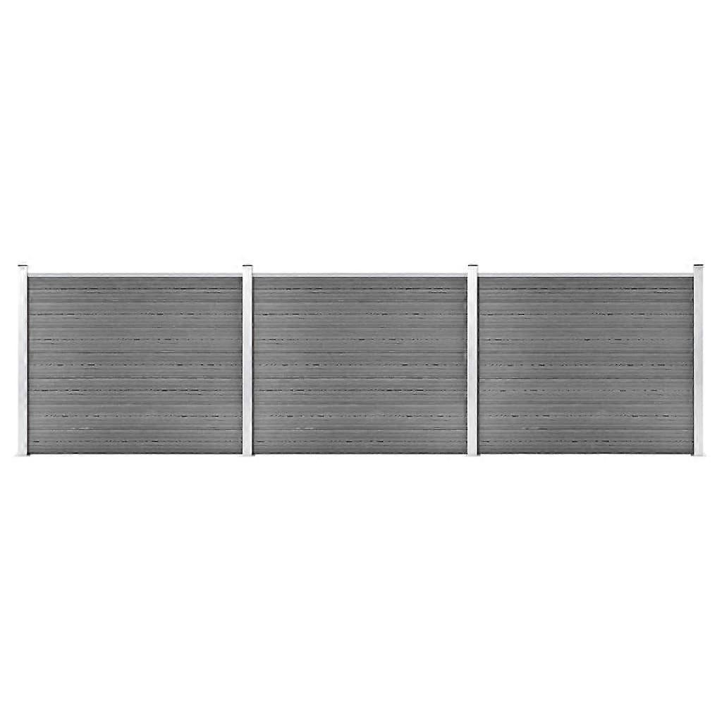 Zaunelement Set WPC 526x146 cm Grau