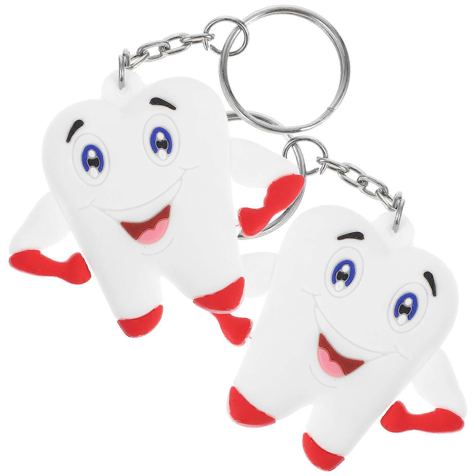 Tooth Keychain Unique Design Key Ring for Decoration 2Pcs Set