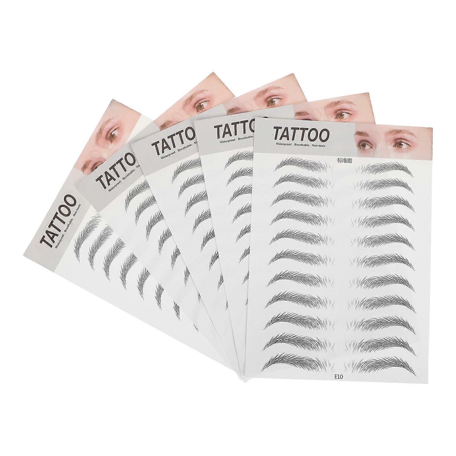 Hair-Like 6d Temporary Eye Brow Sticker Black Eyebrow Stickers for Makeup 25Pcs