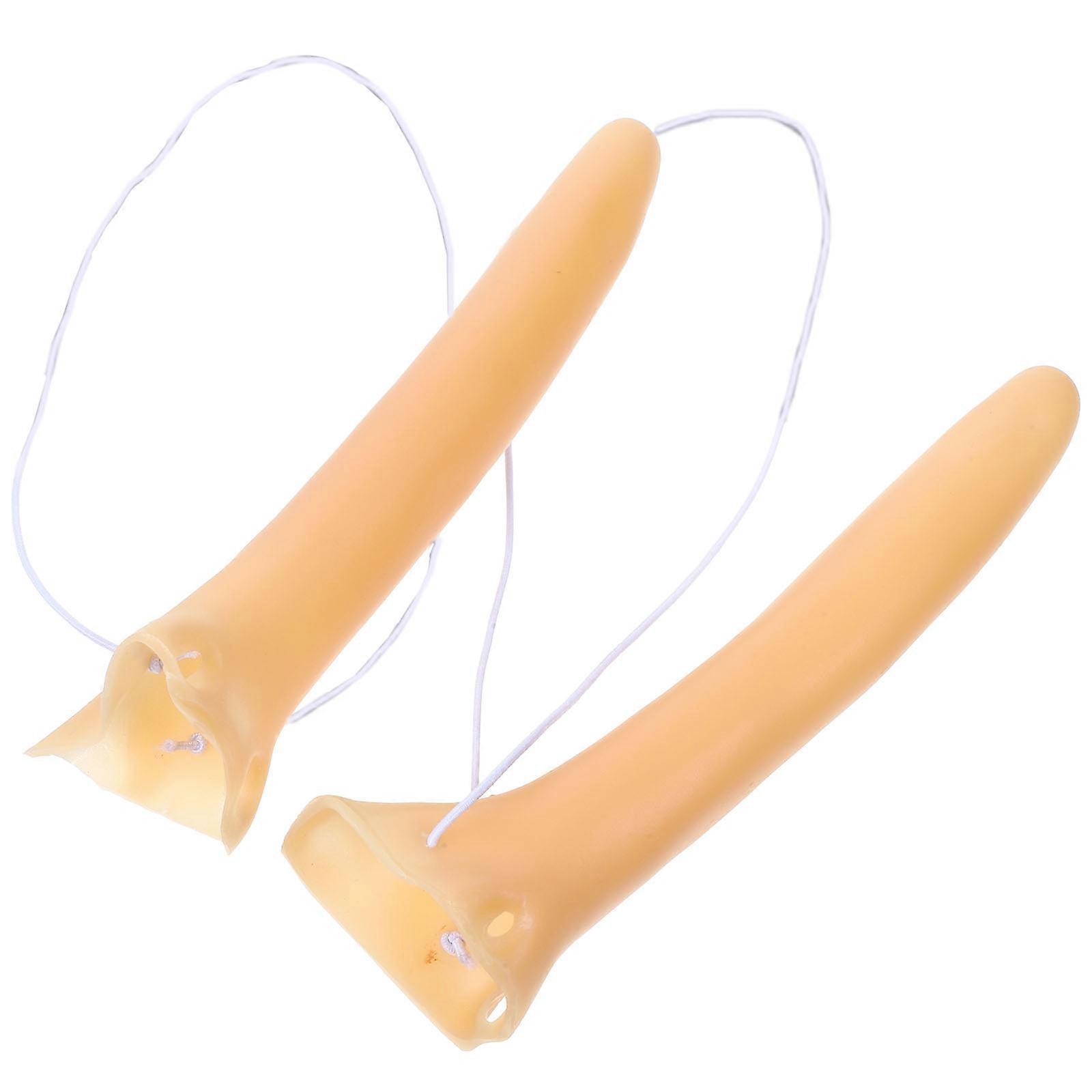 Long Nose Prop for Halloween Cosplay Party 4Pcs Lightweight Khaki
