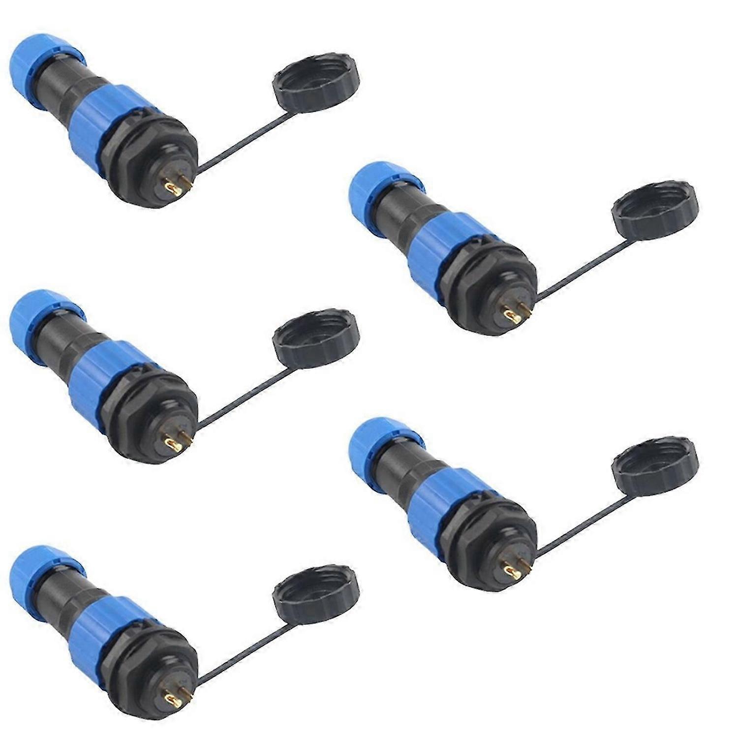 IP68 Waterproof Aviation Plug Socket Nut Plug Socket SP16 2-Core Terminal Block 5 Pieces