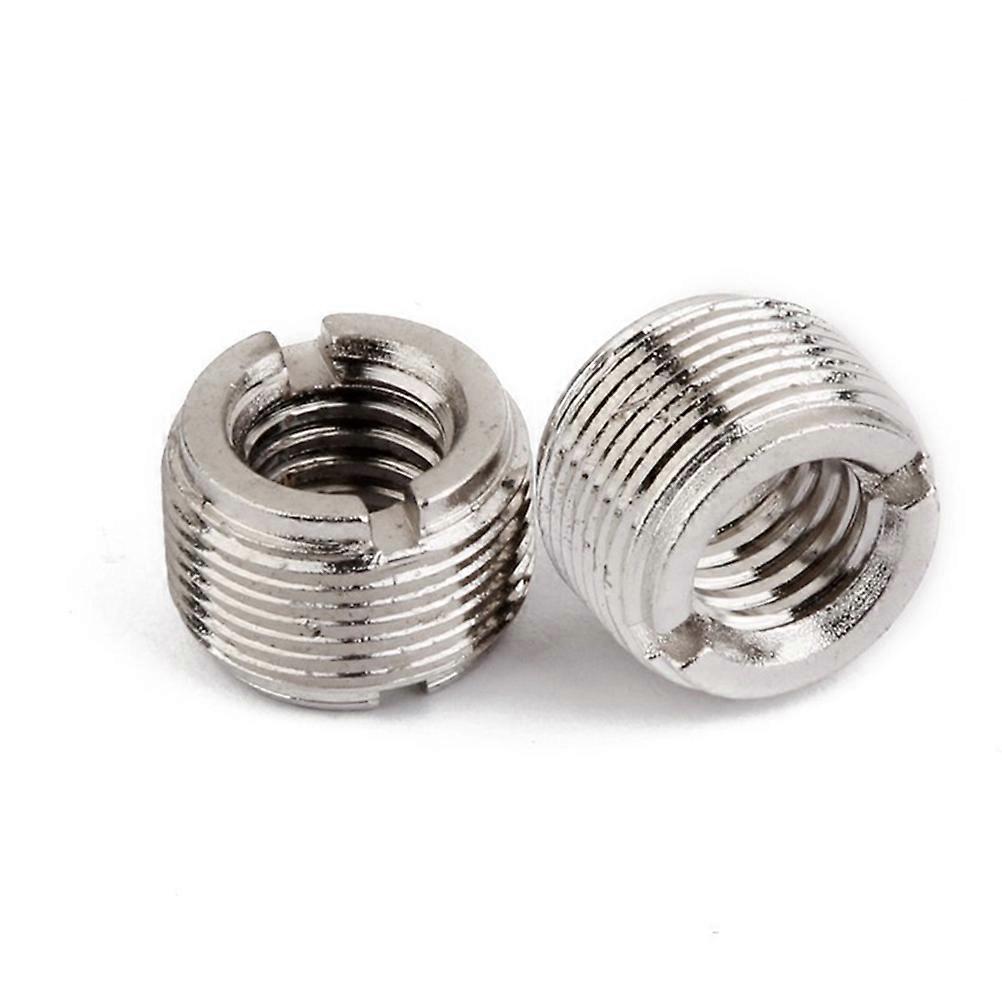 Microphone Stand Adapter Nut 2Pcs Threaded Screws for Micphone Clamp Silver