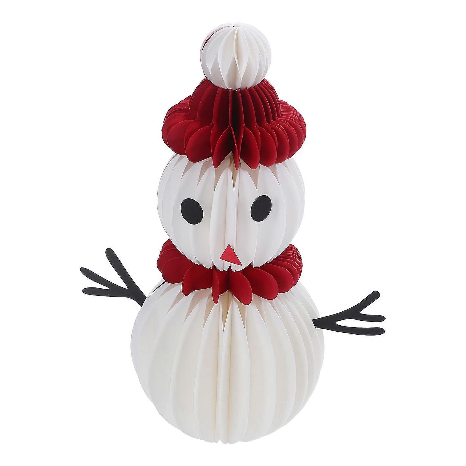 Christmas Snowman Honeycomb: Table Centerpiece Festive Indoor Decorations For Dining Table - Party Supply Winter Holiday Decor