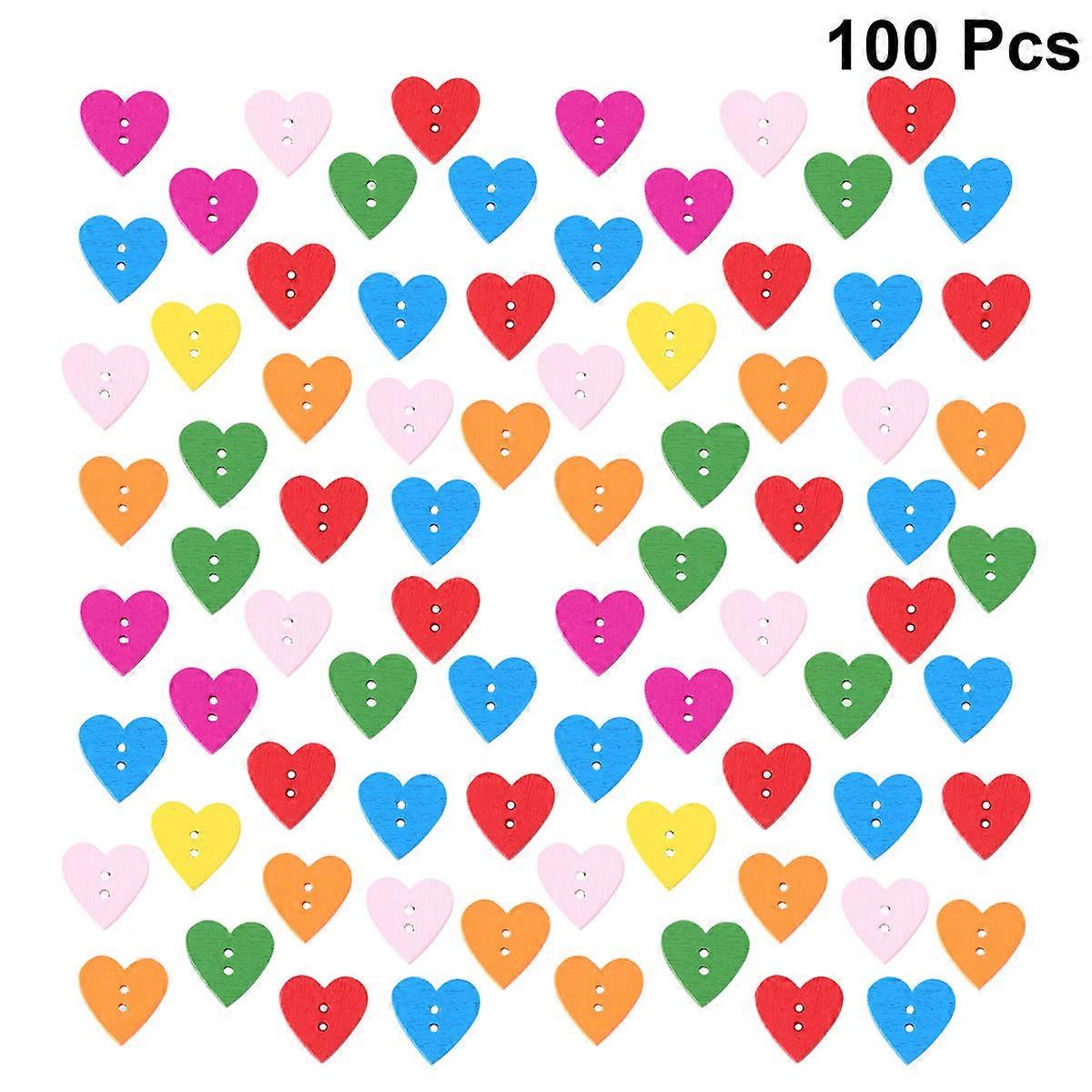 Creative Handcraft Tools for Colorful Heart Shaped Button 300Pcs