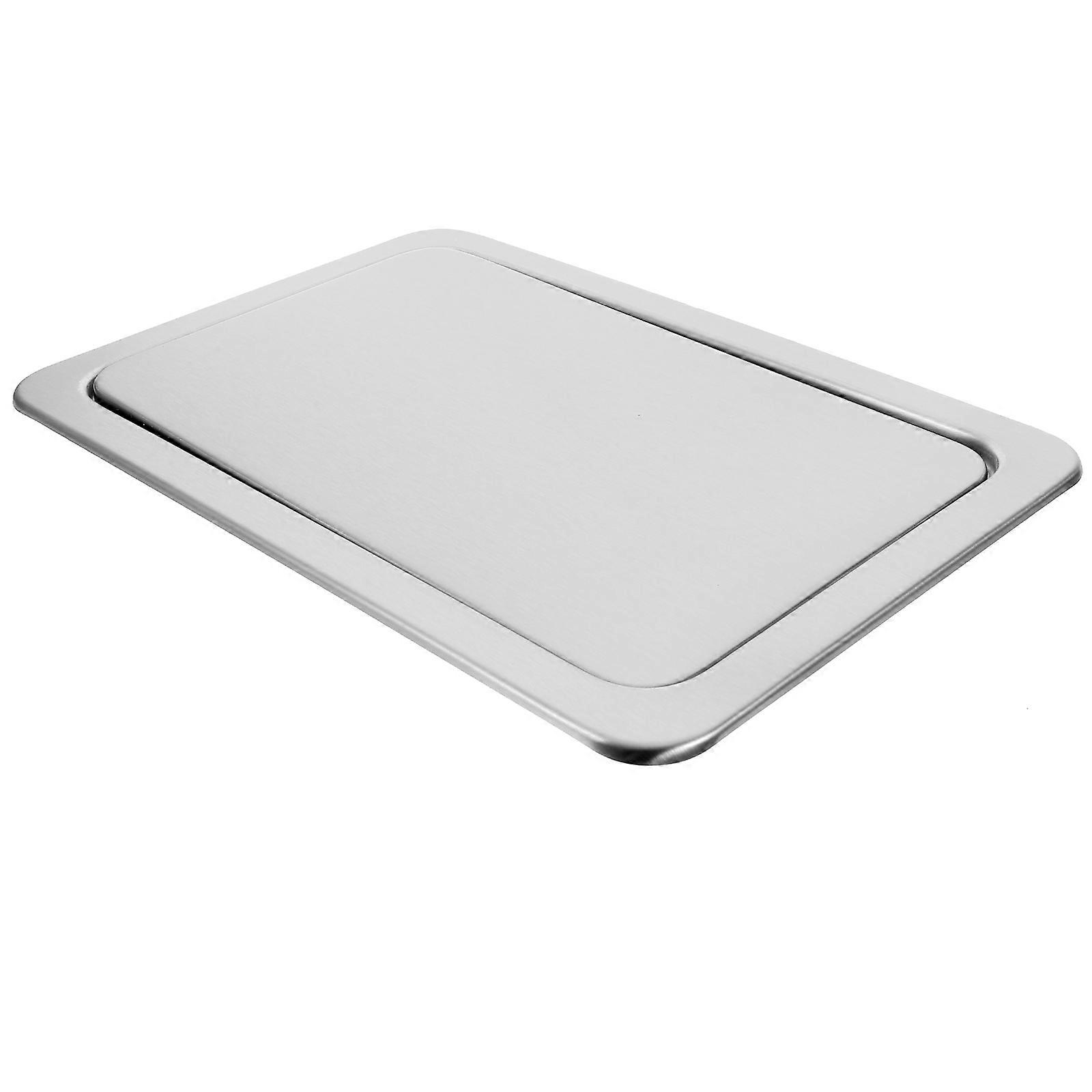 Countertop Trash Lid for Protection 2Pcs Stainless Steel Embedded Flap