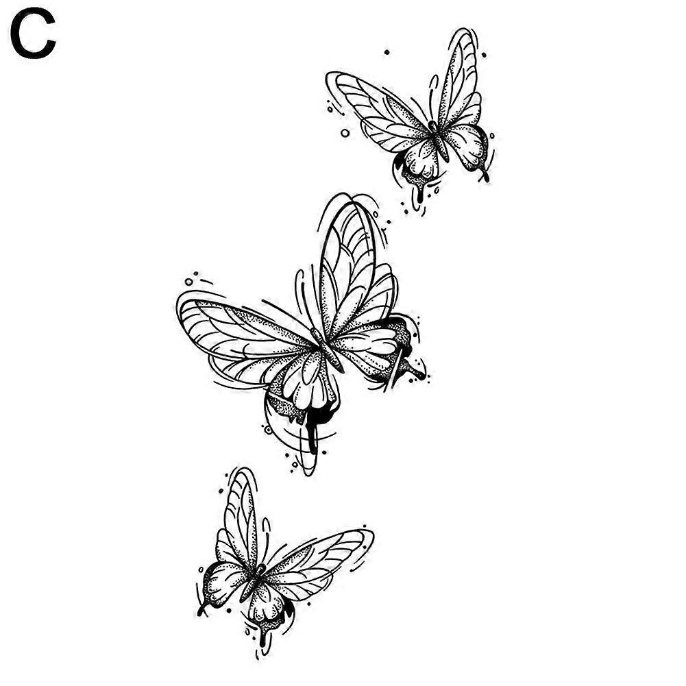 Butterfly Temporary Tattoo Stickers 5 Styles Waterproof Sweat Proof Easy Apply Non Irritating Body Art