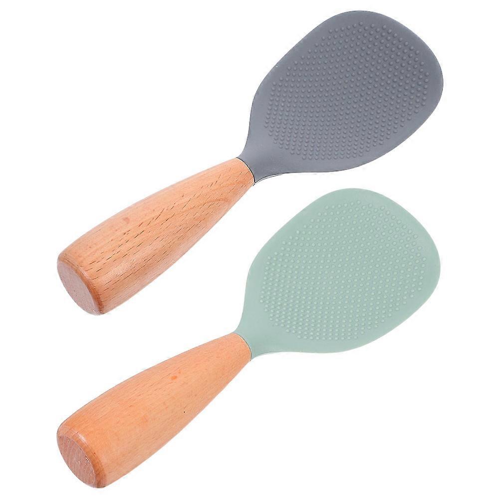 Rice Spoon Holder 2Pcs Silicone Stand Up Utensil For Cooking And Household Use Featuring Nonstick Surface And Stable Grip