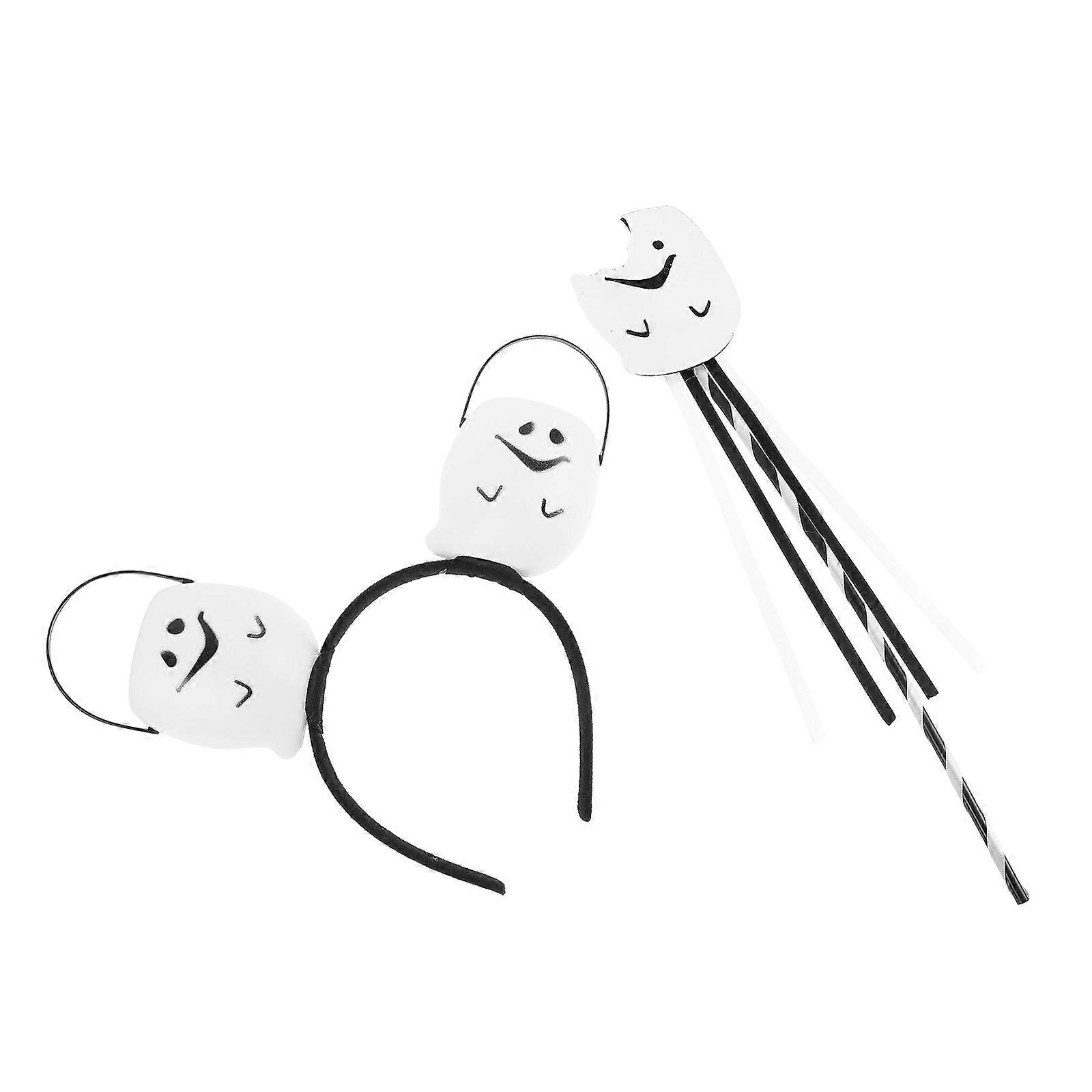 Cosplay Outfit Accessories For Halloween Party Photo Shooting Including Headband And Wand Set 3 Sets